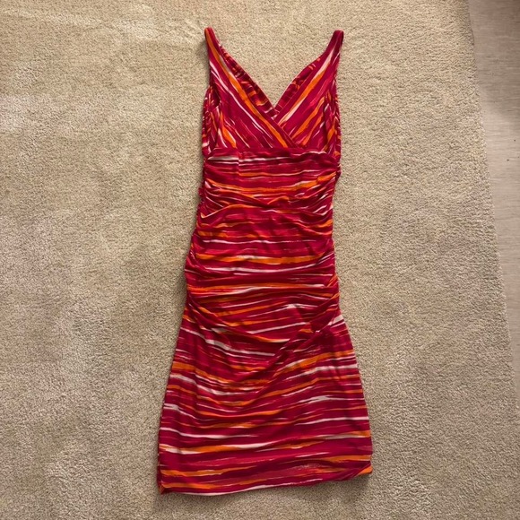 Lauren Ralph Lauren Vintage 80's  Ruched Fitted Midi Dress - Picture 5 of 5